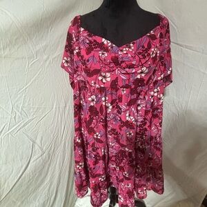 Draper James Pink Dolman Sleeve Ruffled Tunic